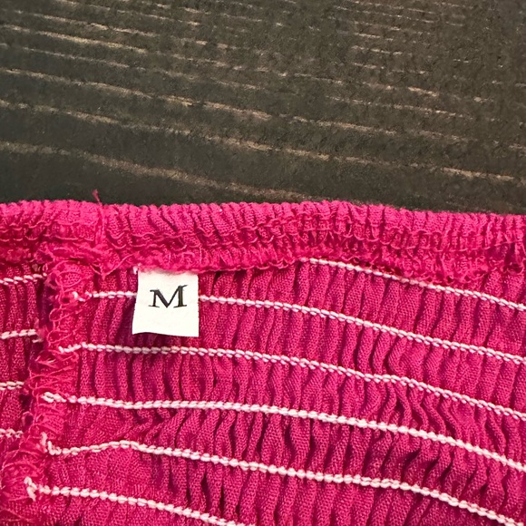 Hot Pink Smocked/Shirred Sundress Sz Med - Picture 4 of 4